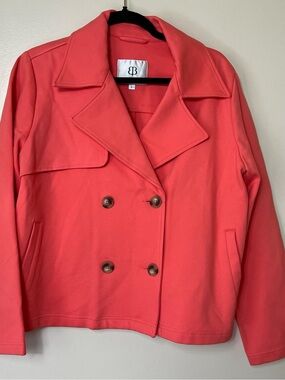 Betabrand Coral Double-Breasted Blazer Jacket. Size Large. NWOT